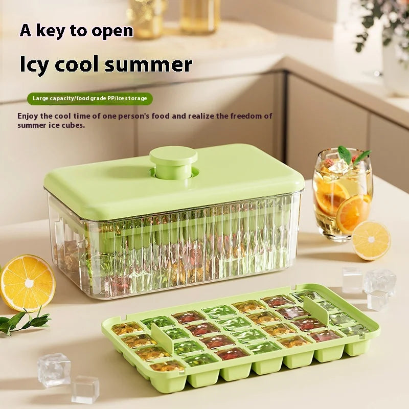 Press-to-Release Ice Cube Tray Large Capacity Food Grade Freezer Mold