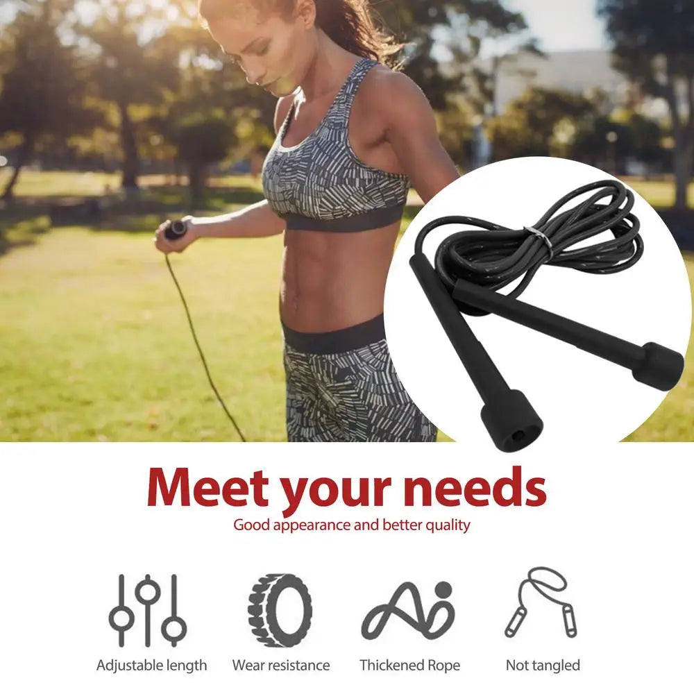 PVC Speed Jump Rope Adjustable Skipping Rope Boxing Gym Fitness