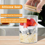 Airtight Glass Storage Jars Bamboo Lid Set