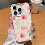 Sweet Lily Flower Litchi Case for iPhone 17 16 15 14 13 Pro Max Cover