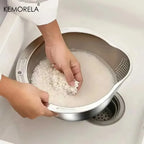304 Stainless Steel Rice Washer Colander Bowl