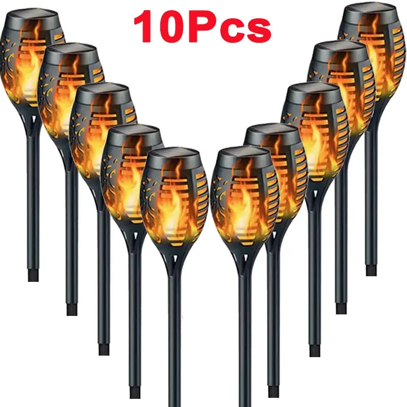 Solar Flame Torch Lights Waterproof Garden Décor