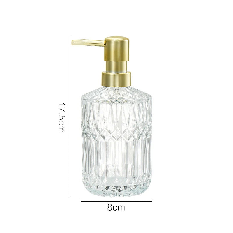 400ML Clear Glass Soap Dispenser Refillable Hand Wash & Sanitizer Bottle
