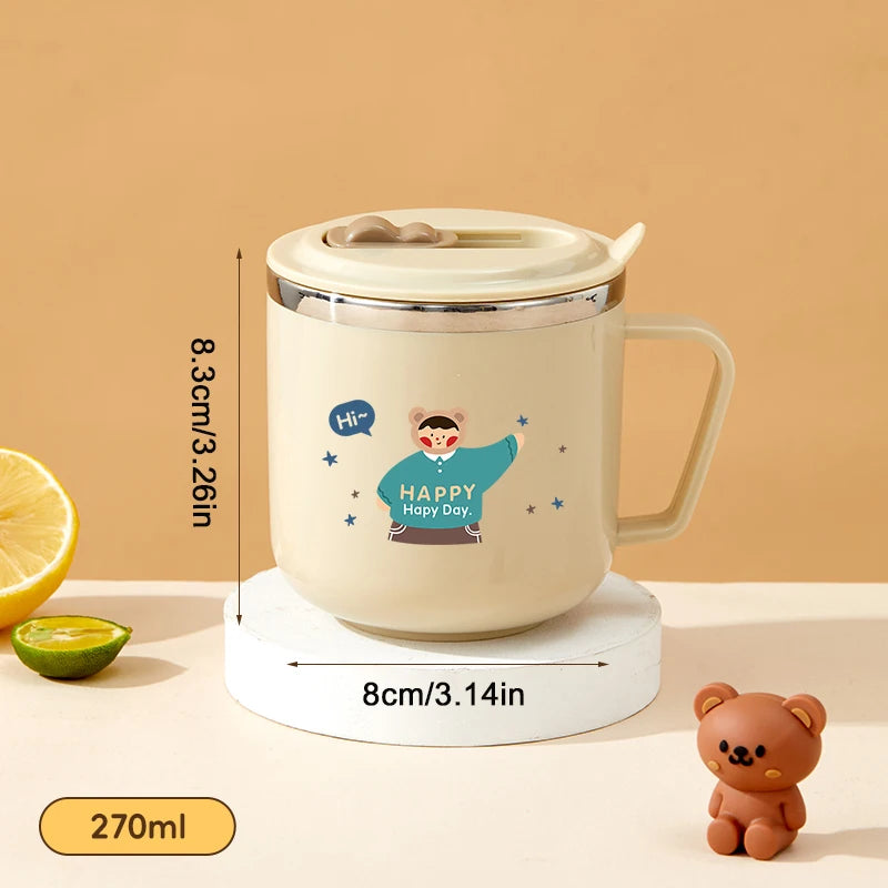 WORTHBUY Capybara Kids Water Cup 316 Stainless Steel Straw Mug