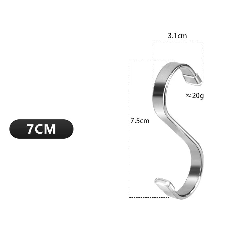 4Pcs Stainless Steel S Hooks Heavy Duty Kitchen Hanging Hooks