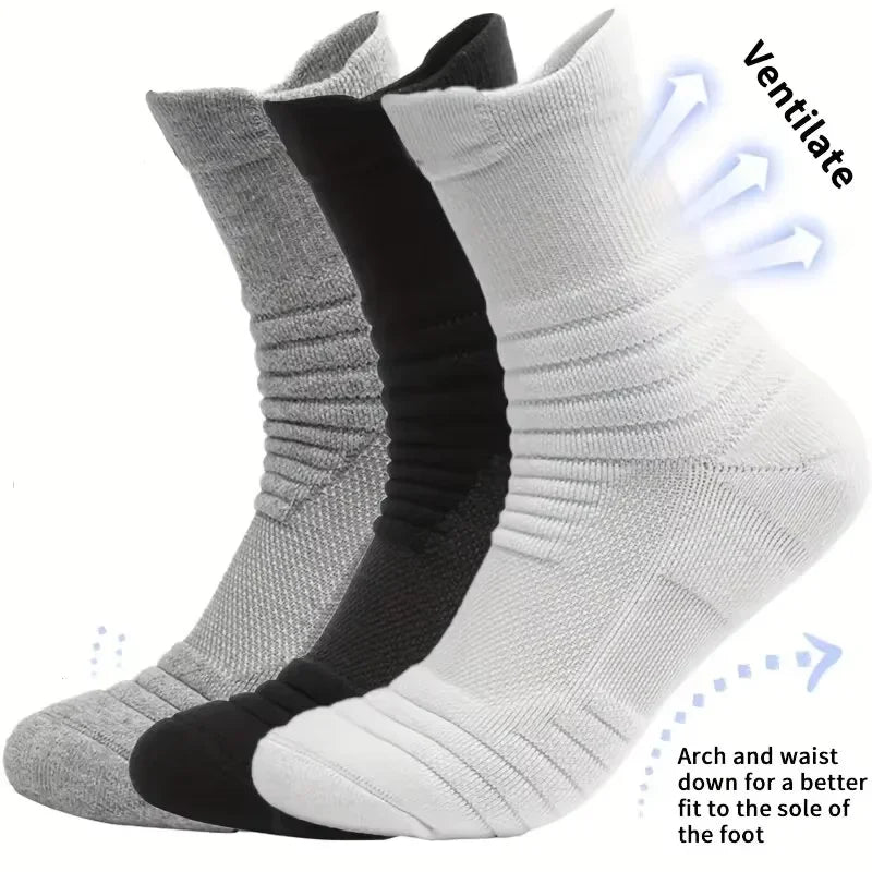 Men’s Compression Socks 3 Pairs Breathable Cycling Basketball