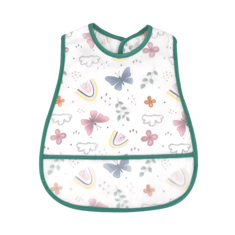 Cartoon EVA Waterproof Baby Bib with Pocket Feeding Apron