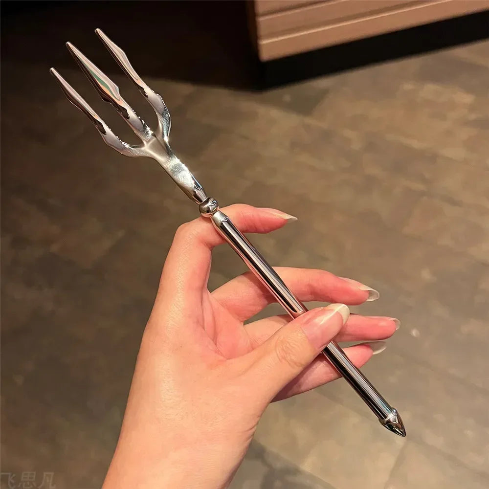Stainless Steel Trident Fork Sea God Fruit & Dessert Pick Gift