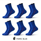 Breathable Basketball Socks Men 6 Pairs Sweat Absorbent Mesh Running