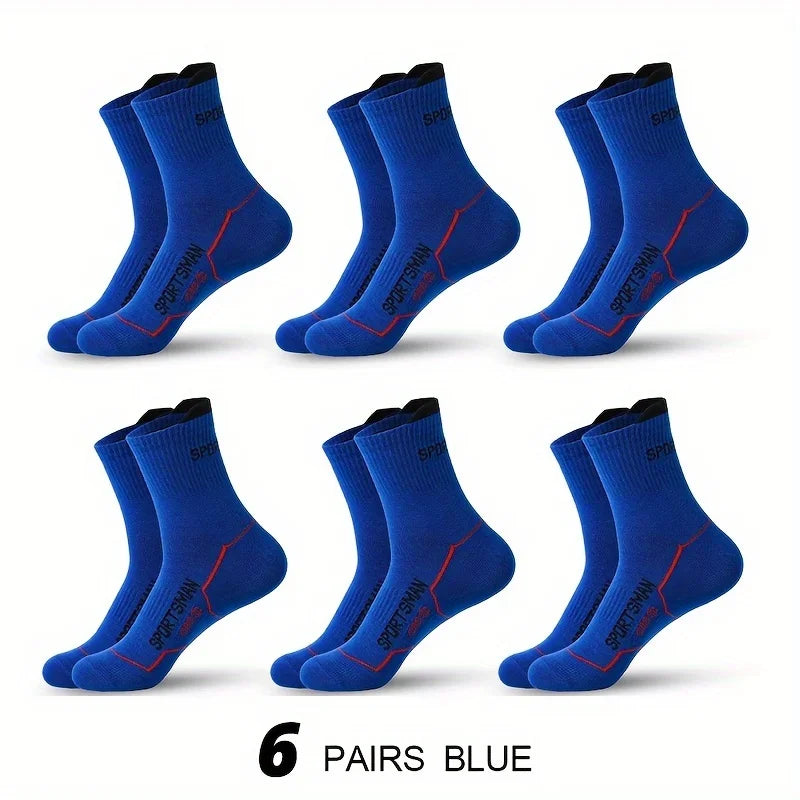 6 Pairs Men Sports Socks Breathable Mesh Running Basketball Socks