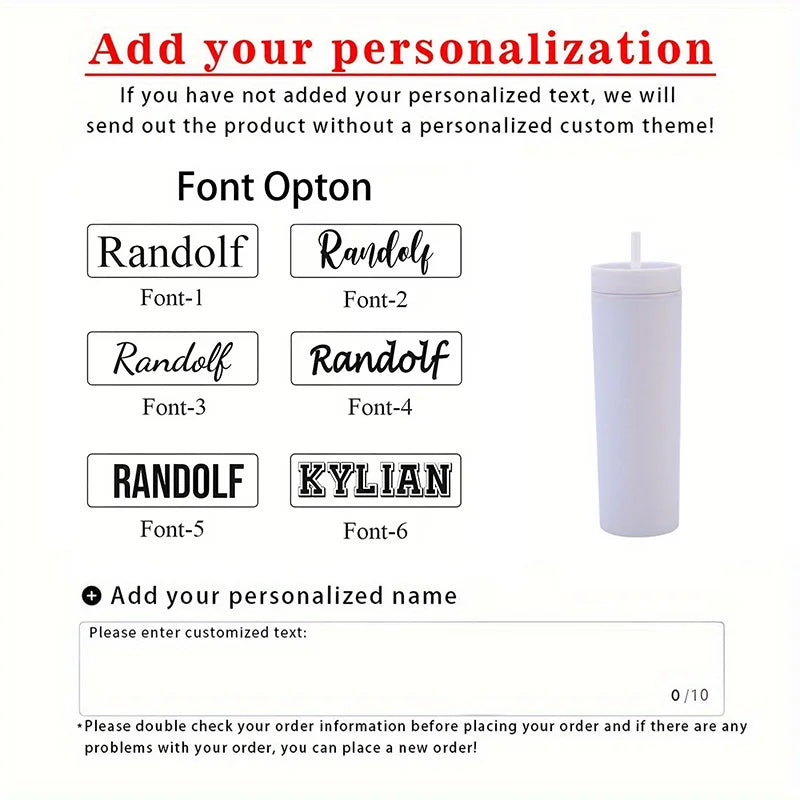 Personalized Football Water Bottle with Straw for Kids