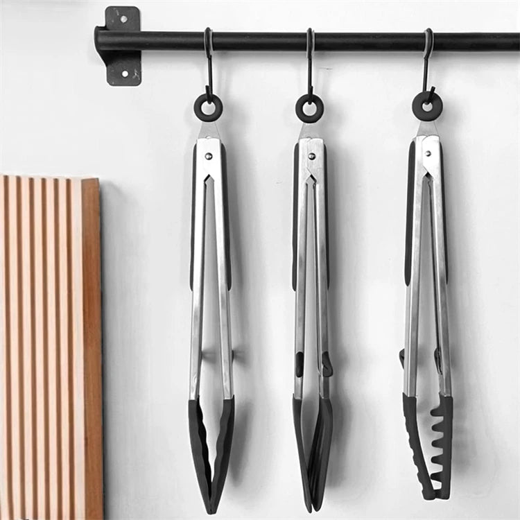 LMETJMA Silicone Kitchen Tongs Non-Stick BBQ, Steak & Pasta Serving Tool