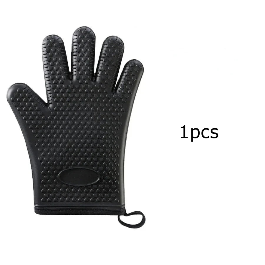 Silicone Oven Mitts – Heat Resistant Non-Slip BBQ & Baking Gloves