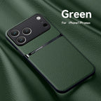 Green phone case for iPhone 17 Promax on a green fabric background