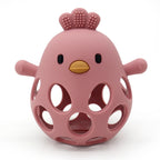 1PC Baby Silicone Teether Toys Cartoon Chick Shape Baby Toys Hollow Out Baby Care Equipment Chewing Training Baby Products
