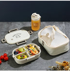 WORTHBUY 800ML Lunch Box Removable 3 Compartment Microwave Bento Box