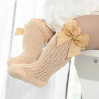 Baby Girl Lace Knee Socks Cotton Bow Socks 0-24 Months