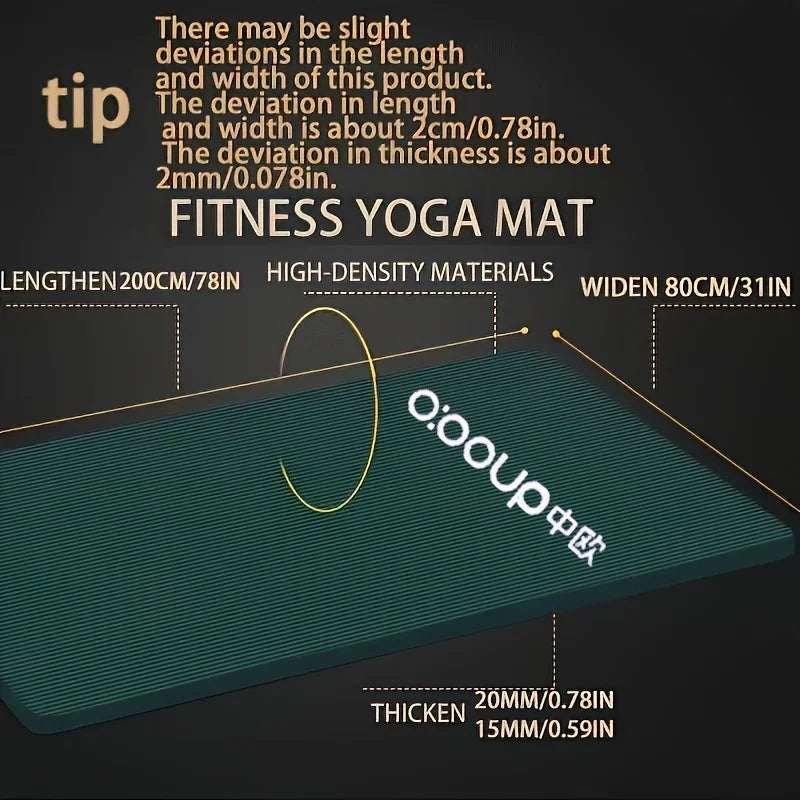15 20mm Thick NBR Yoga Mat Non Slip Gym Fitness Camping Mat