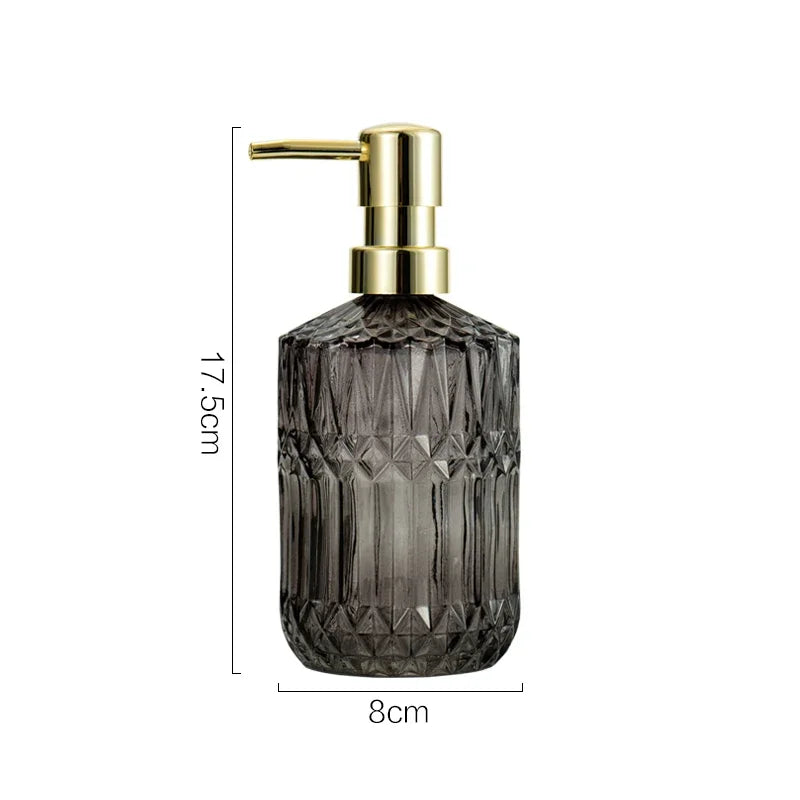 400ML Clear Glass Soap Dispenser Refillable Hand Wash & Sanitizer Bottle