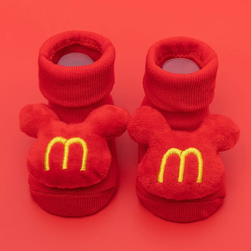 Baby Anti-Slip Socks UK – Cute Bow & Lion Toddler Slippers