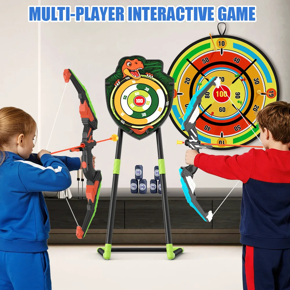 Kids Bow and Arrow Set – LED Archery Toy with Dart Board