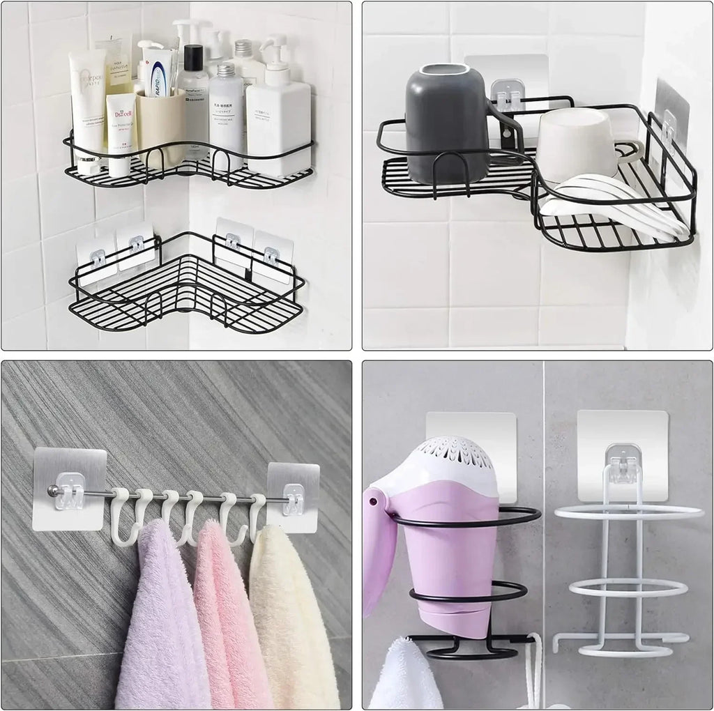 Transparent Adhesive Wall Hooks No-Drill Kitchen & Bathroom Hooks