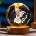 3D Hummingbird Crystal Ball LED Decorative Gift Lamp