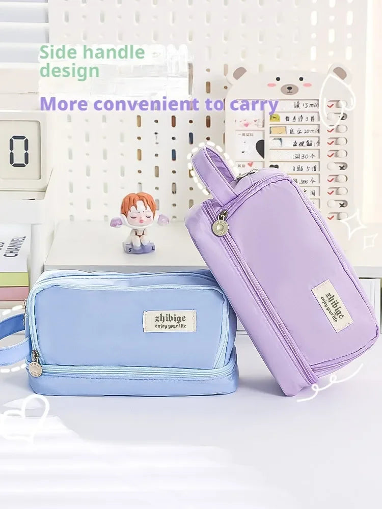Large Capacity Pencil Case Macaron Color School Pen Bag