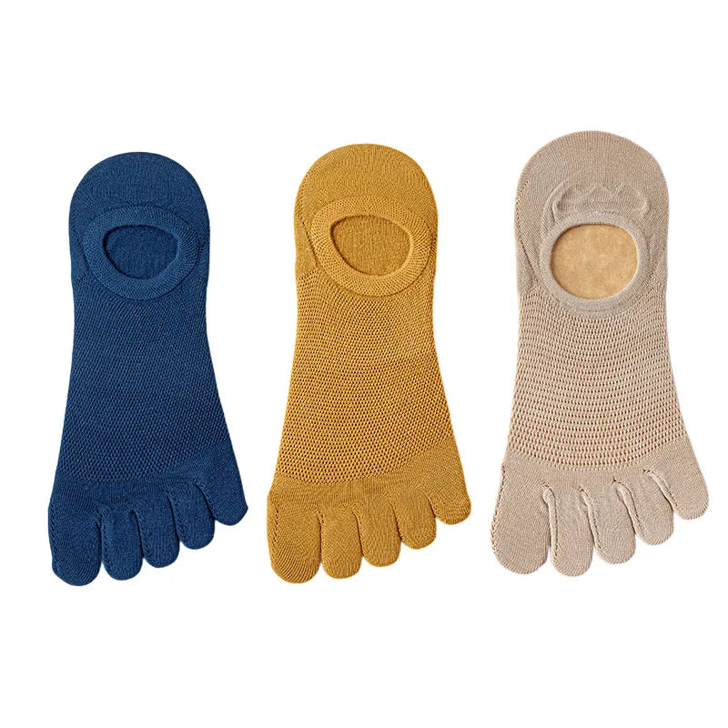 Men’s Toe Socks Breathable Anti Sweat Casual Finger Socks 3 Pairs
