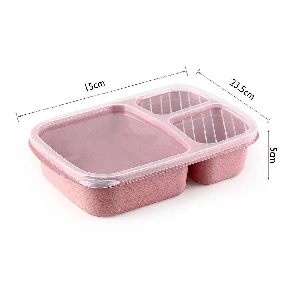 Eco-Friendly Wheat Straw Lunch Box Portable Compartment Food Storage Box