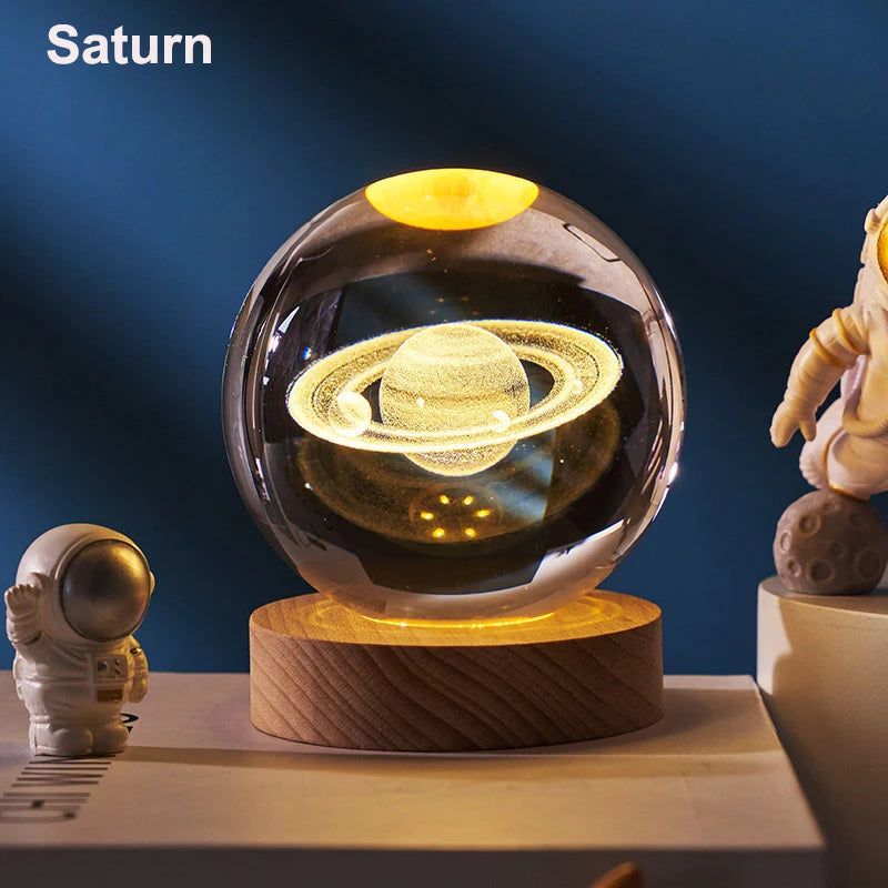 3D Solar System Crystal Ball LED Decoration Lamp