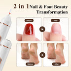 2-in-1 Electric Nail Foot File Callus Remover Replaceable Heads Tool