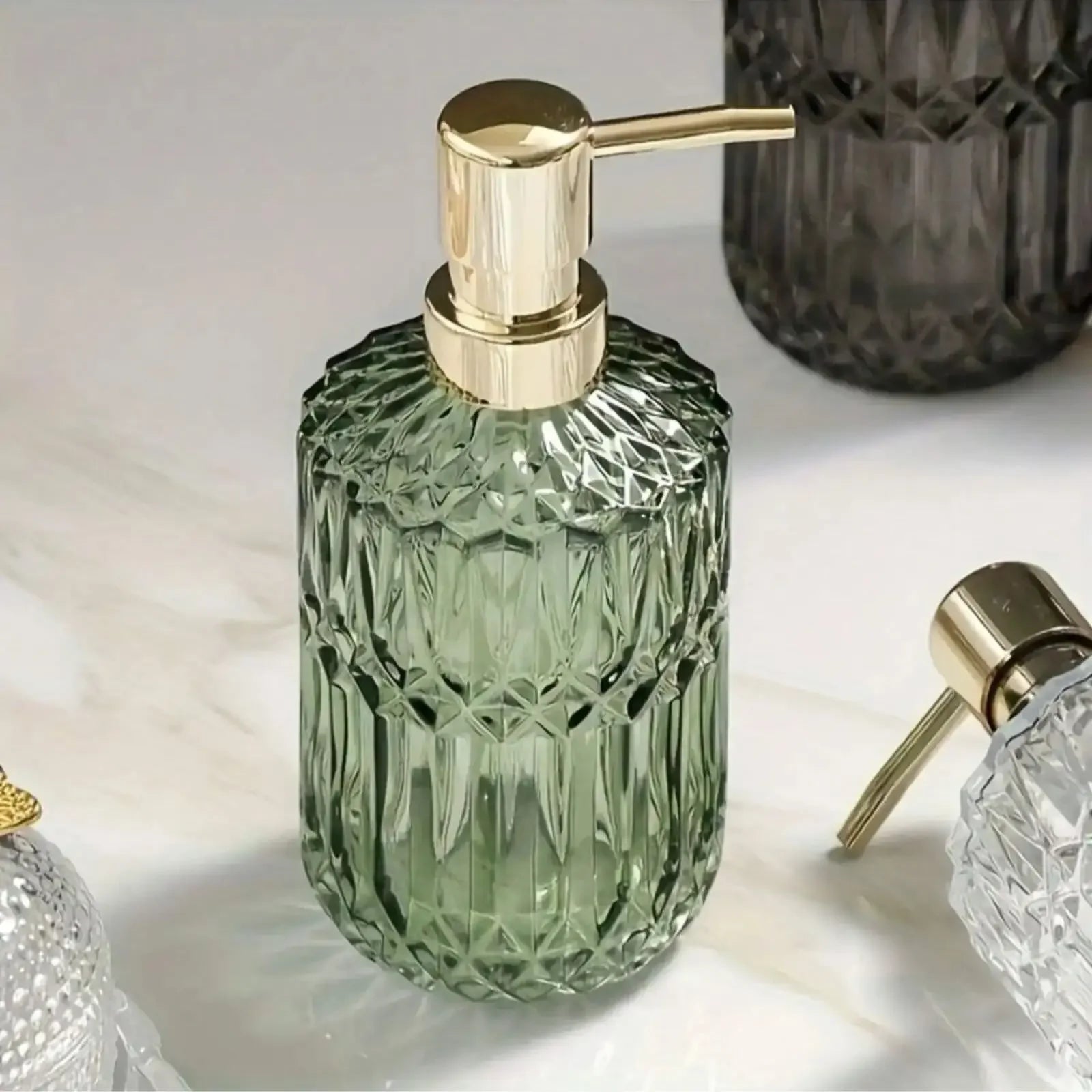 400ML Clear Glass Soap Dispenser Refillable Hand Wash & Sanitizer Bottle
