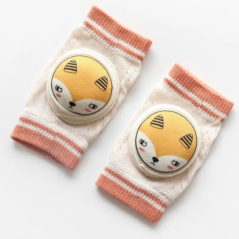 Cartoon Baby Knee Pads Summer Mesh Crawling Protection (0–3Y)