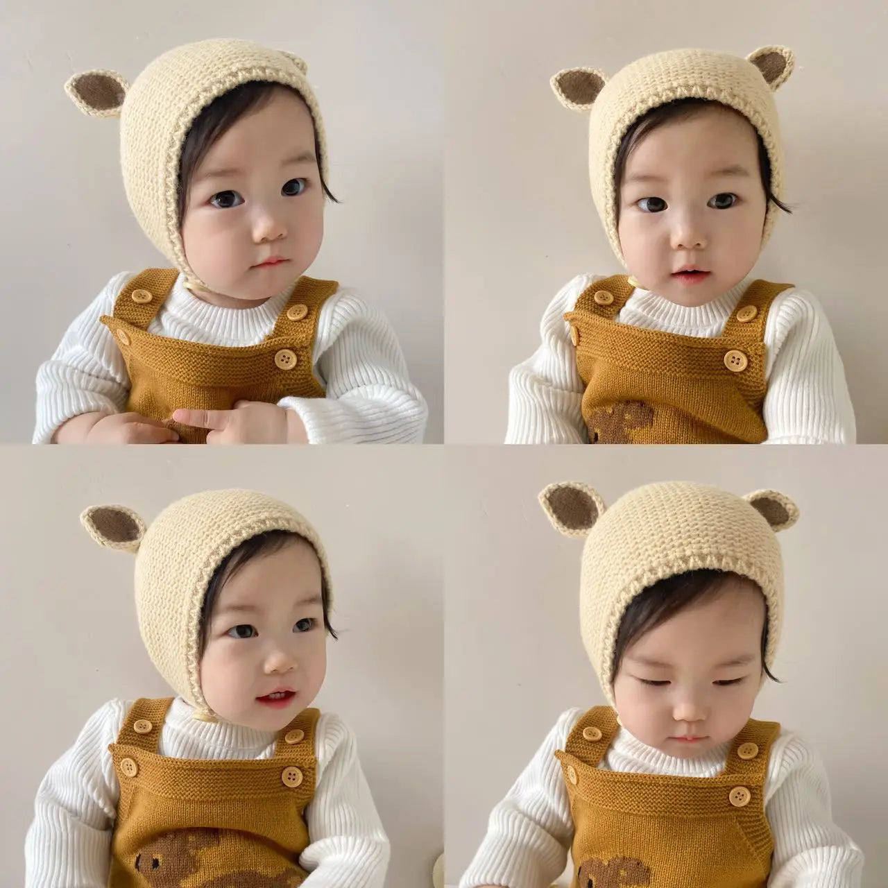Baby Rabbit Ear Winter Hat Cute Knitted Wool Beanie