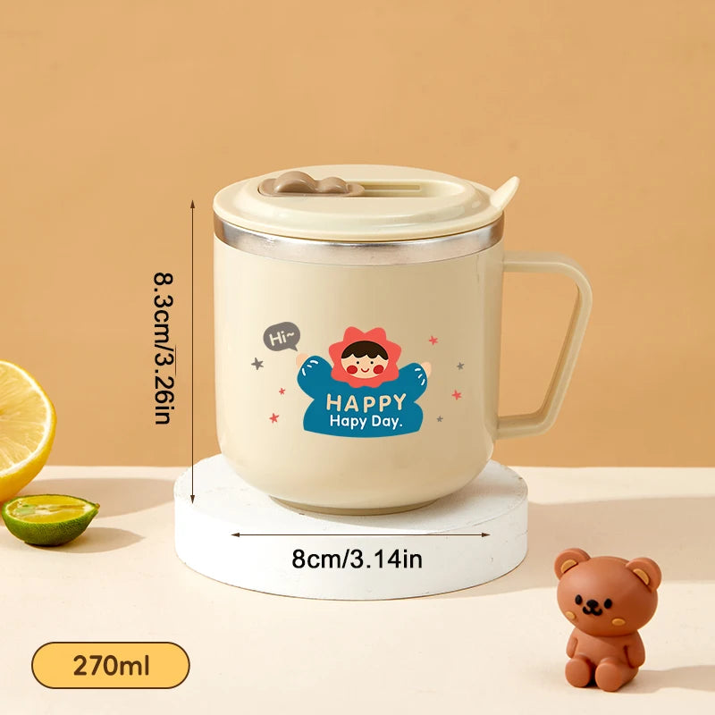 WORTHBUY Capybara Kids Water Cup 316 Stainless Steel Straw Mug