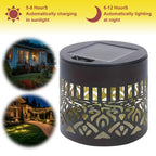 Solar Flower Fence Light Waterproof Metal Garden Wall Lantern