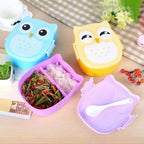 Portable Children Lunch Box Cartoon Bento Food Container with Cutlery Set