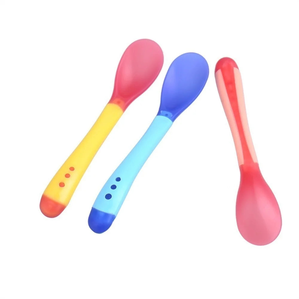 3PCS Temperature Sensing Baby Silicone Spoon Set for Feeding Main image
