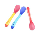 3PCS Temperature Sensing Baby Silicone Spoon Set for Feeding