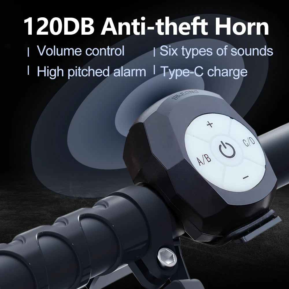 Electric Bike Bell Horn Loud Anti-Theft Alarm for Bicycle & Scooter
