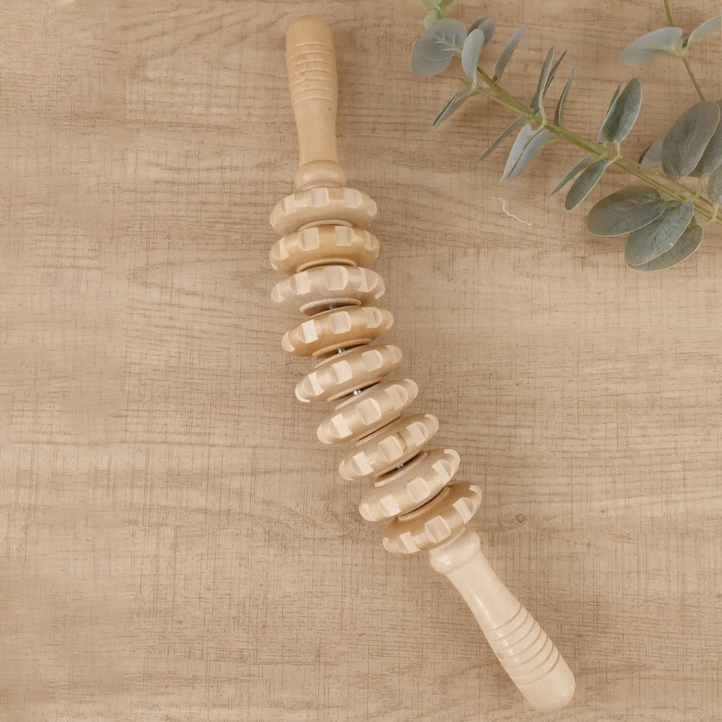 Wooden Therapy Massage Roller Stick for Muscle & Fascia Relief
