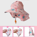 Kids UV Protection Sun Hat Large Brim Fisherman Cap