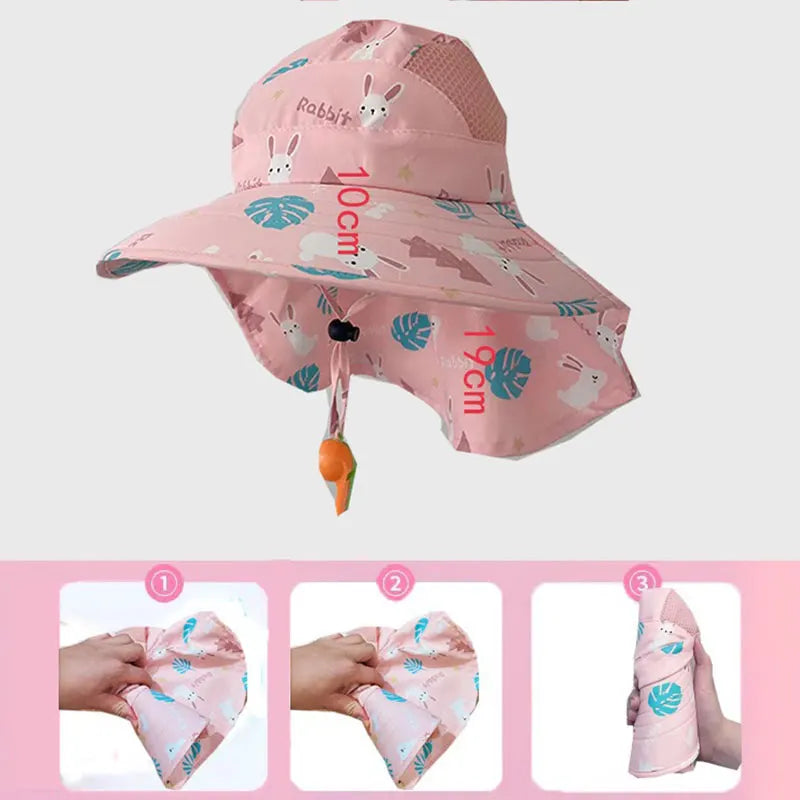 Kids UV Protection Sun Hat Large Brim Fisherman Cap