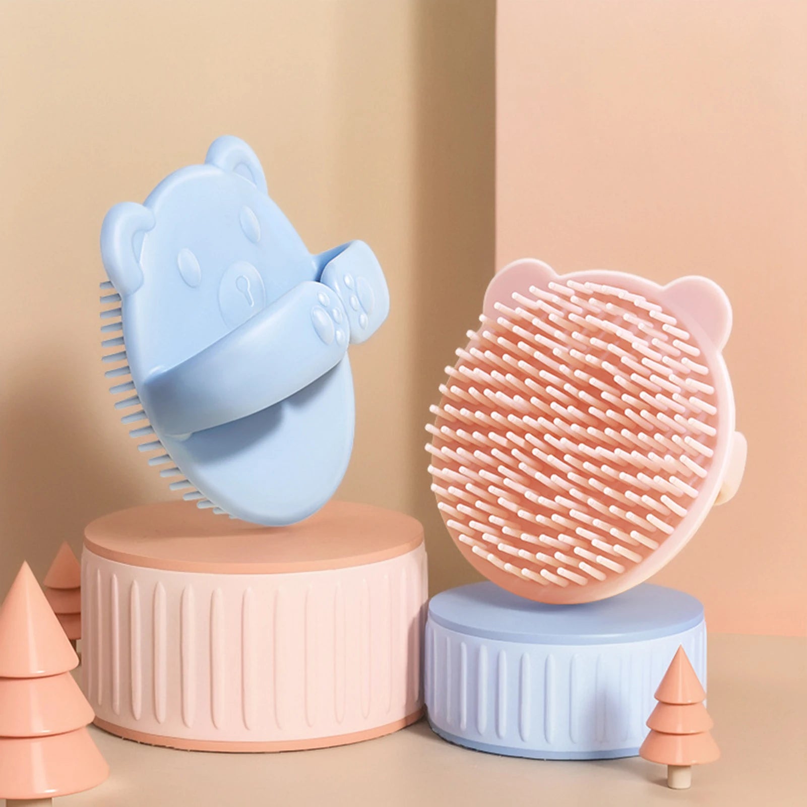 Baby Hair Brush Soft Scalp Massager Cute Bear Bath Brush Main image
