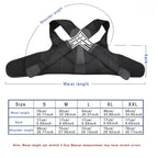 Black Posture Corrector Belt Adjustable Back Brace Shoulder Support