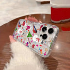 Cartoon Christmas Clear Case for iPhone 11 12 13 14 15 16 17