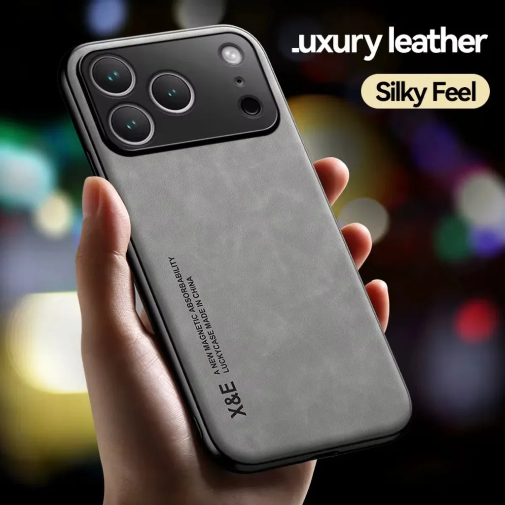 Premium Leather Magnetic Case for iPhone 17 16 15 14 13 Pro Max
