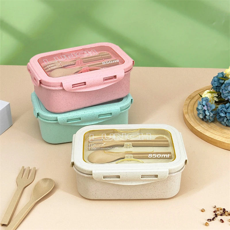 850ML Divided Lunch Box Microwave Safe Bento Food Storage Container Secondary image