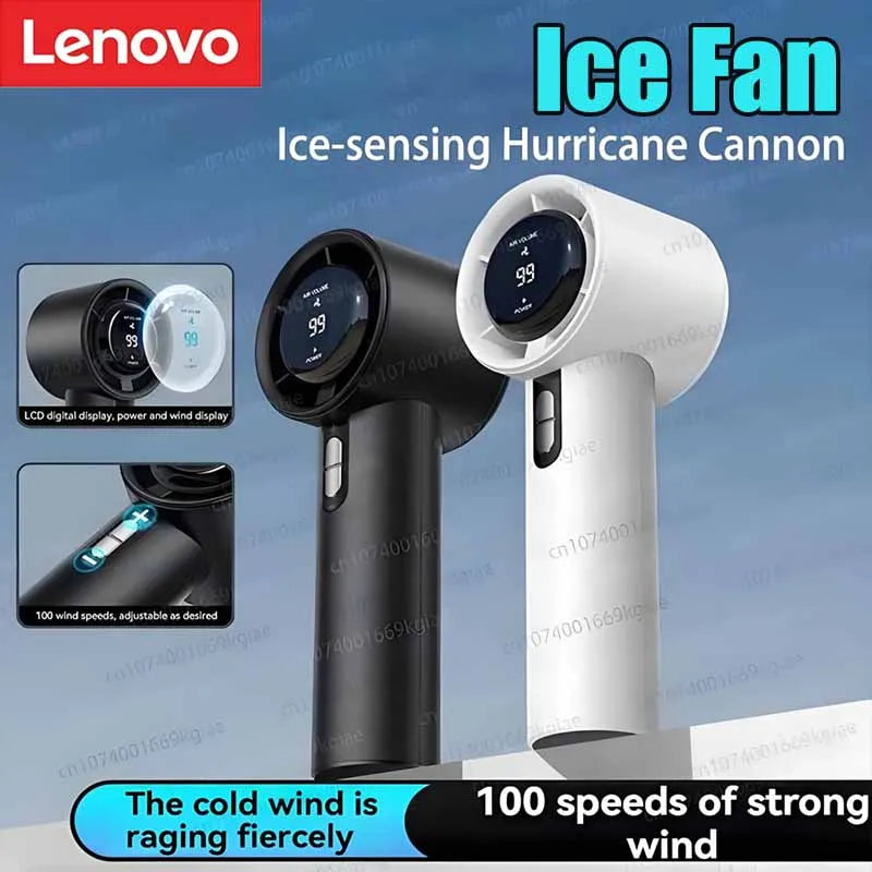 Lenovo 3000mAh Handheld Fan UK 100-Speed USB Rechargeable